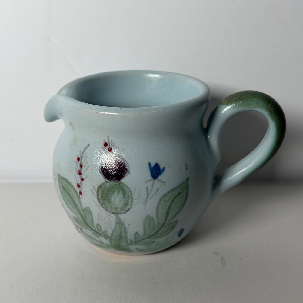 Buchan Portobello Scotland Stoneware Creamer Blue Thistle Pitcher 181 562 VTG